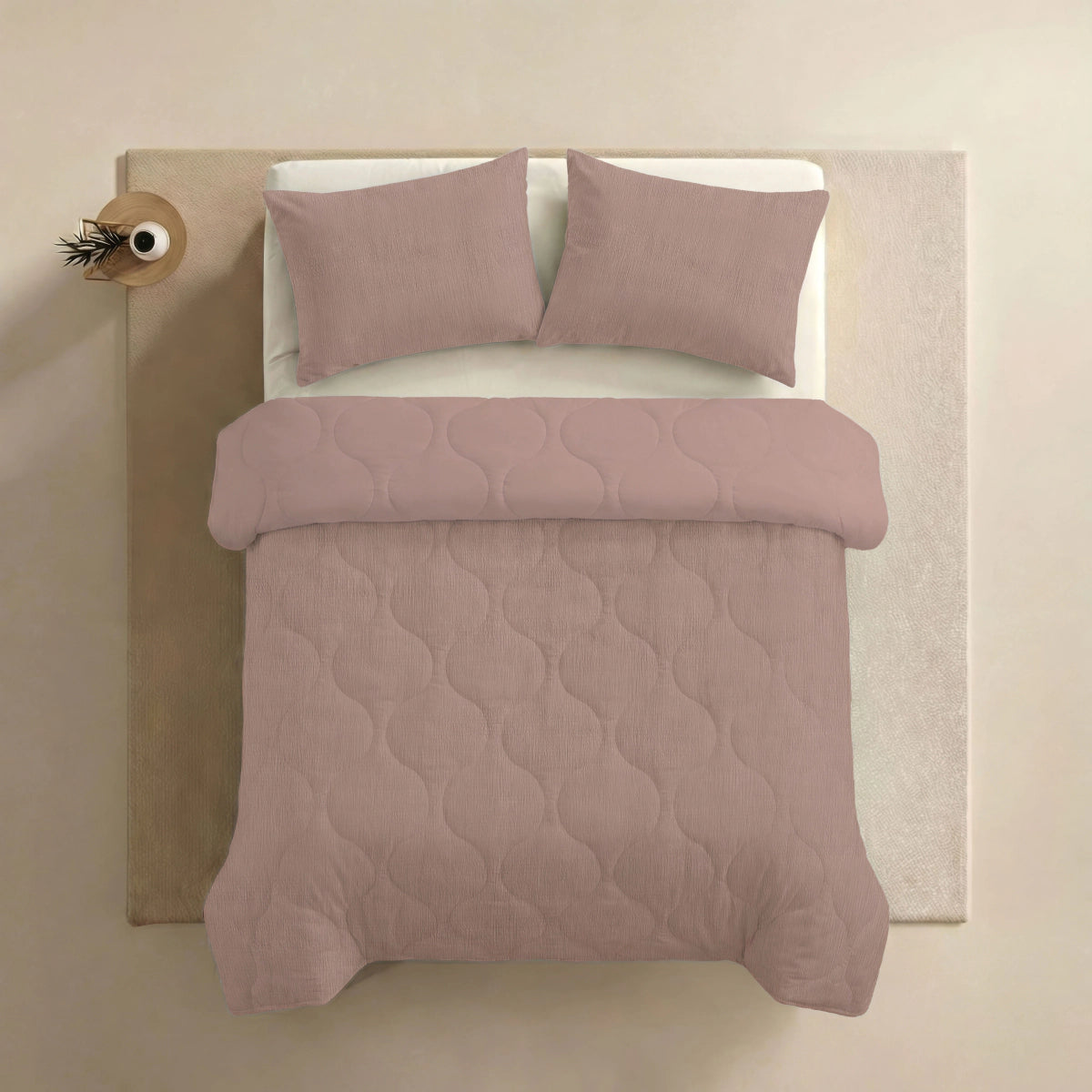 Zelesta Special Seersucker Zomerdekbed - Poederroze