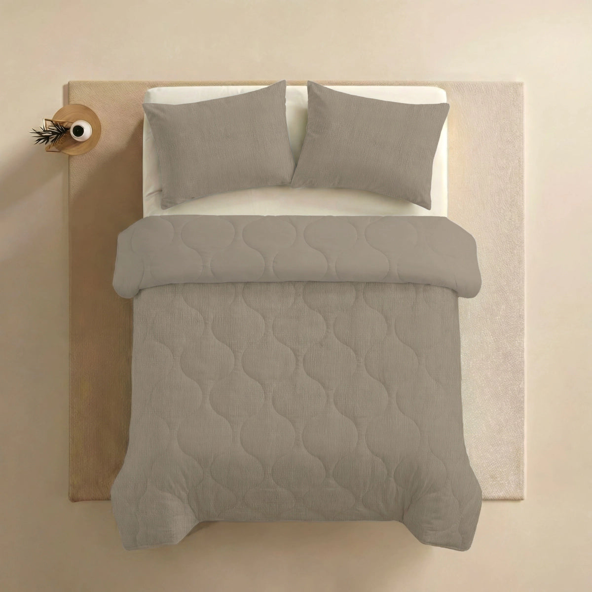 Zelesta Special Seersucker Zomerdekbed - Warmgrijs