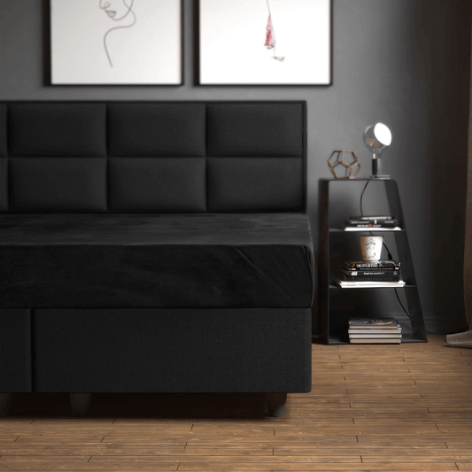 Velvet Hoeslaken Zwart
