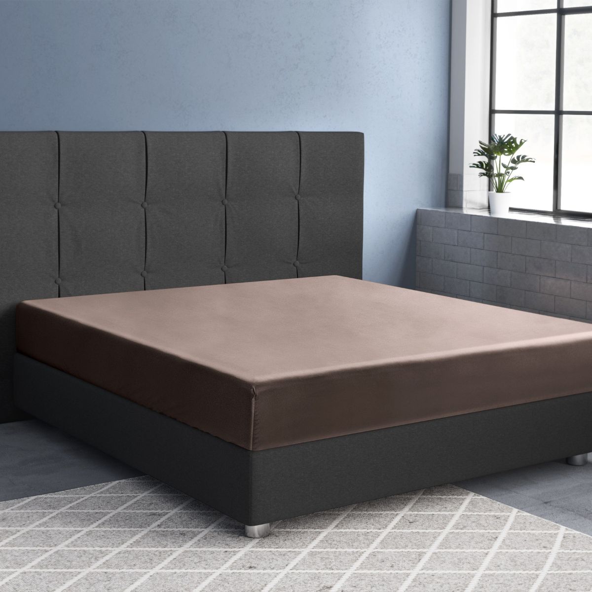 Primaviera Satijnen Deluxe Hoeslaken Taupe