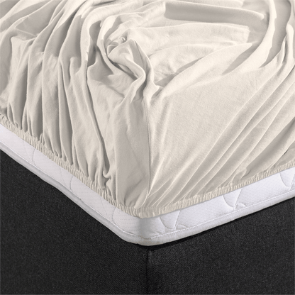 Hoeslaken Dubbel Jersey Creme