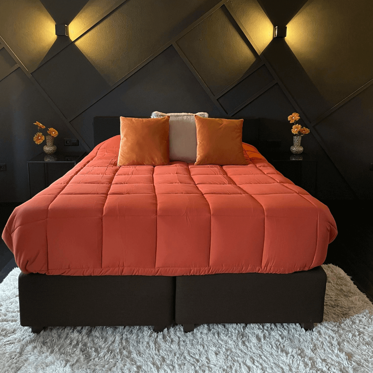 Sfeerbeeld van Zelesta Easybed Light - Lichtgrijs & Gember dekbed