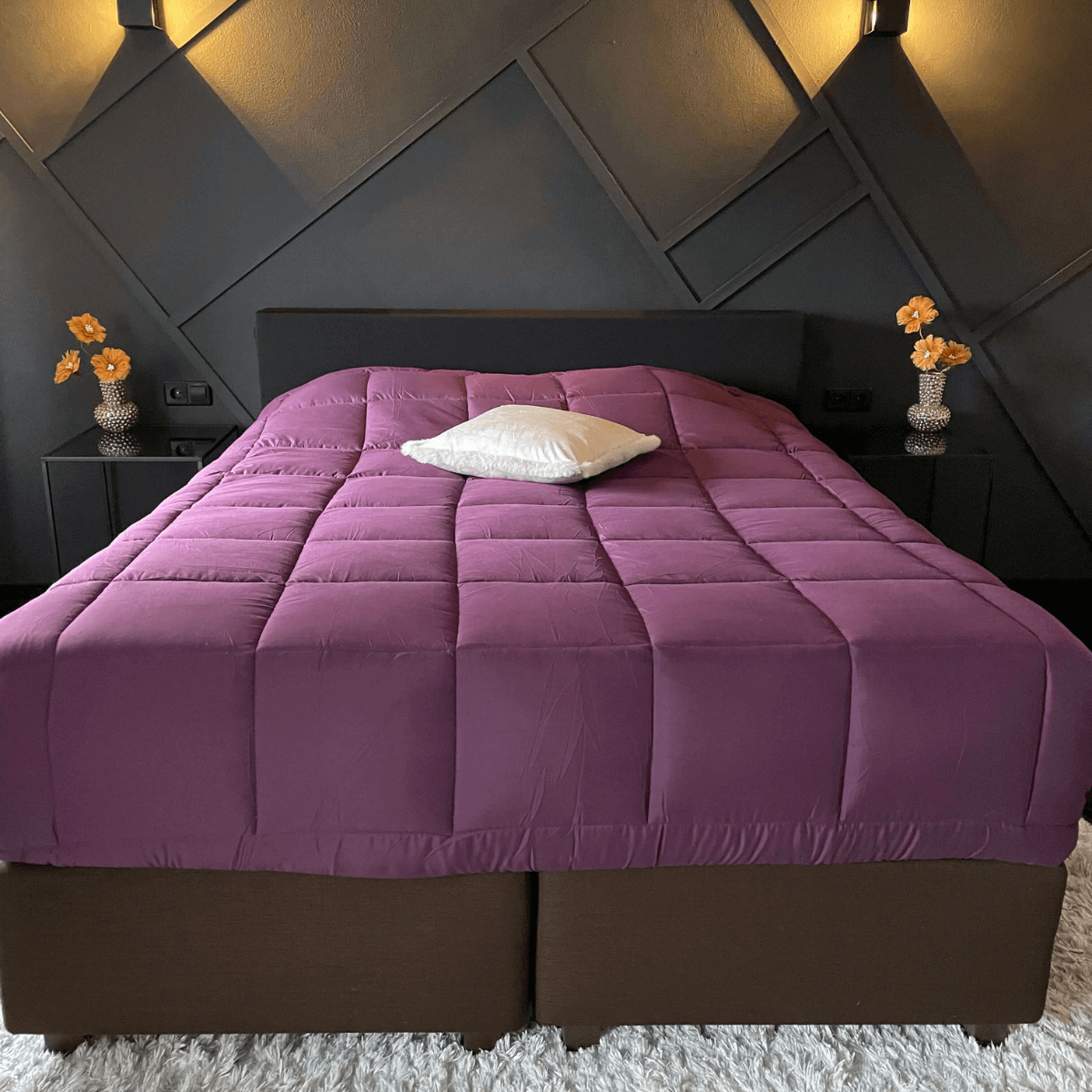 zelesta easybed dekbed zonder hoes paars antraciet