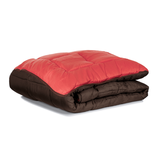 Dekbed packshot Zelesta Easybed - Chocolade & Koraal