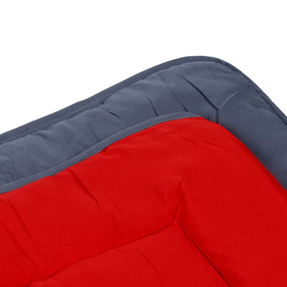 wasbaar dekbed met twee kleuren antraciet rood