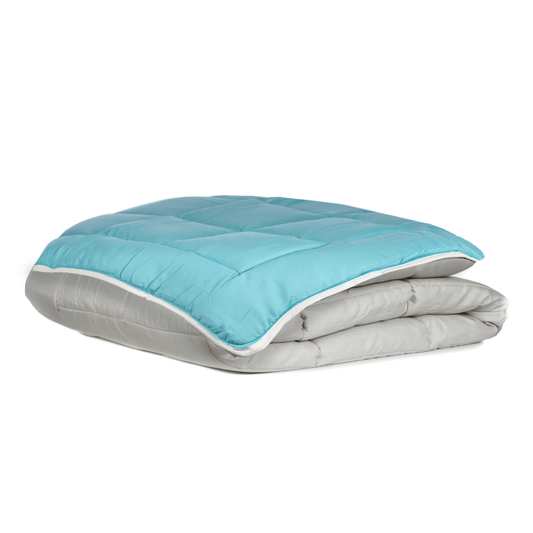 Dekbed packshot Zelesta Easybed - Lichtgrijs & Zeegroen